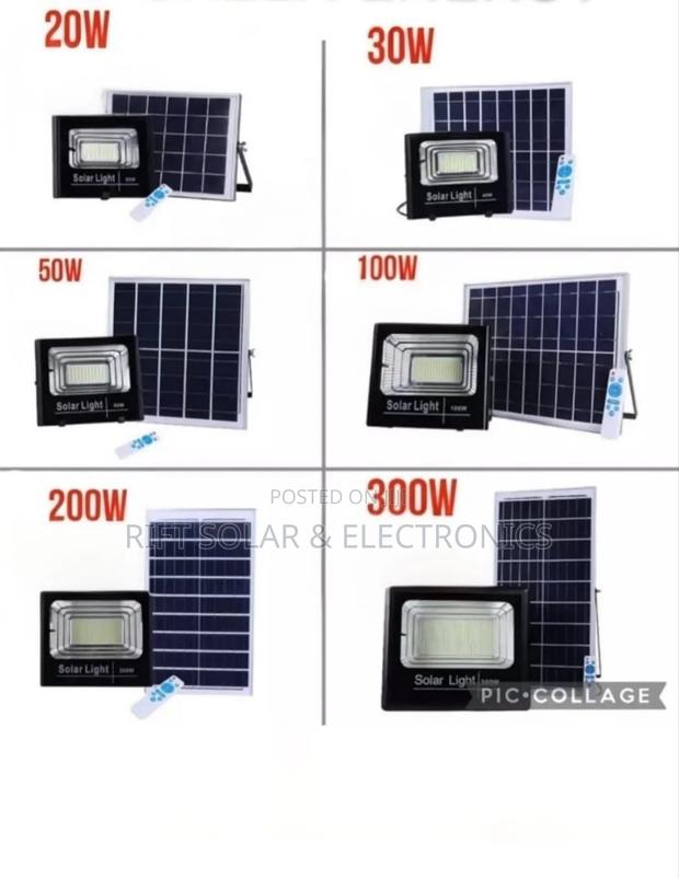 300 Watts Solar Floodlight Complete Plus Solar and Mounting Bracket - main view