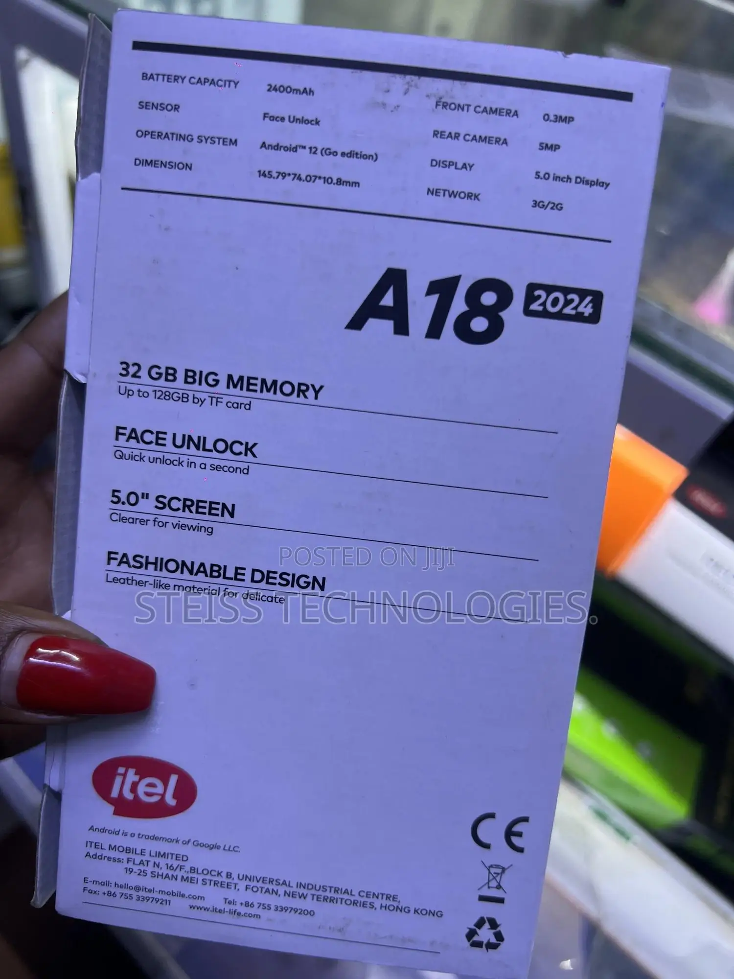 New Itel A18 32 GB Black