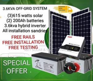 3.6kw Off Grid Package - (2)200ah Gel Batteries - (4)590w Solar Kit - main view