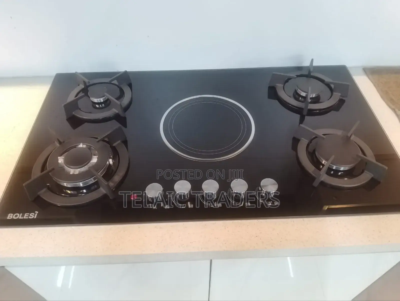 Bolesi Hob 4 Gas Burners +1 Infrared Electric With Gas Sensor