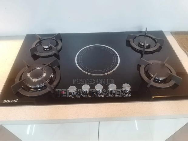 Bolesi Hob 4 Gas Burners +1 Infrared Electric With Gas Sensor