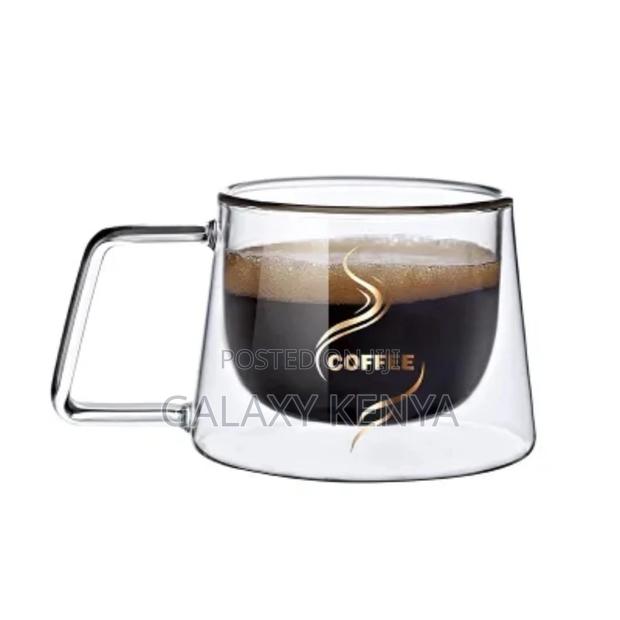 2pcs Heat-Resistant Double Wall Glass Coffee Mug – 200ml Each - thumbnail 2