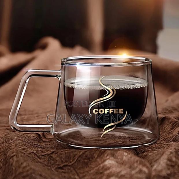 2pcs Heat-Resistant Double Wall Glass Coffee Mug – 200ml Each - thumbnail 3