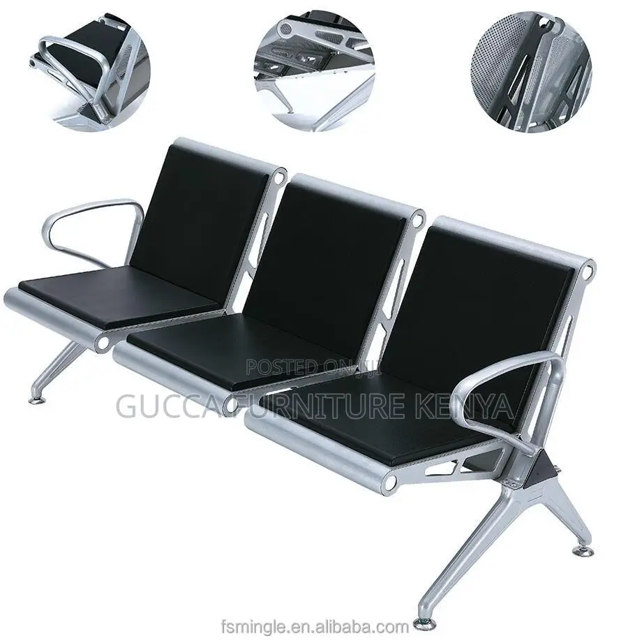 3-persons Reception Waiting Padded Bench
