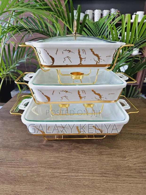 3pcs Ceramic Chaffing Dish Set