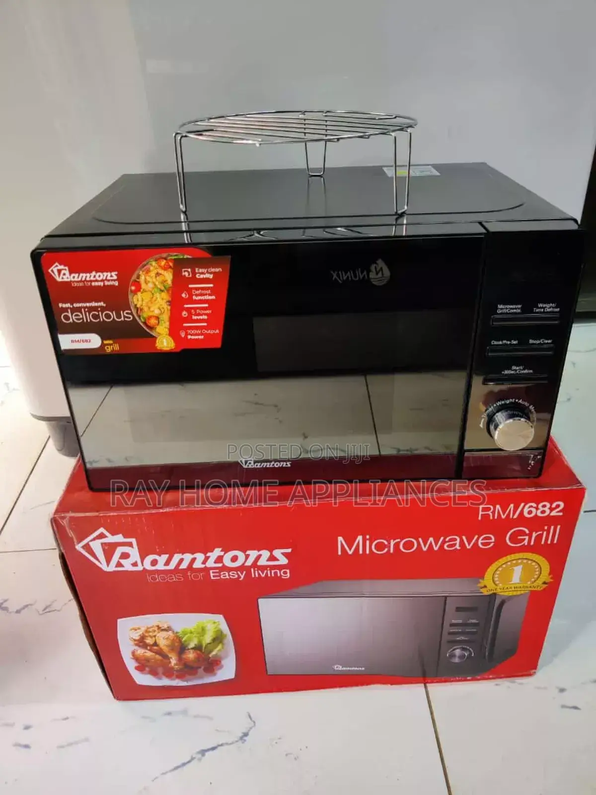 Ramtons 20litres Digital Microwave Rm 682 With Grill (Black Glass)