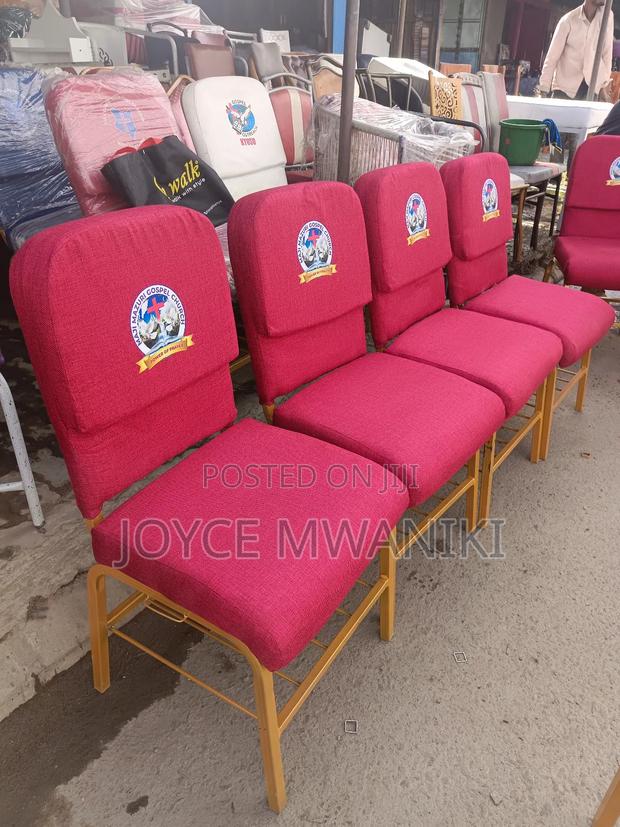 Stackable Church Chairs, Branded With Powder Coated Frame