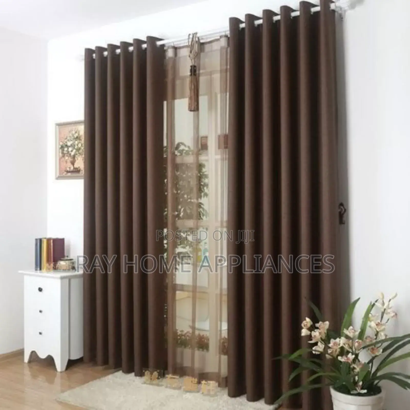 3pcs Plain Curtains 2 PCS-Curtains 1.5m 1pc Sheer-3 M
Height-2.5m