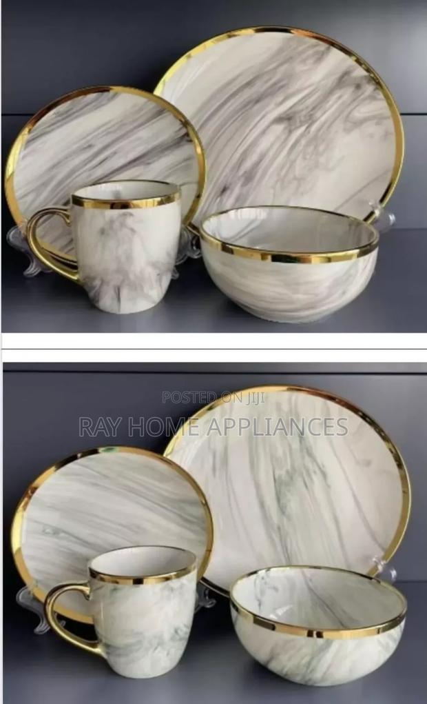 24pcs Marble Dinnerset.10.5 Plate.6pc,8"Plate.6pc,5"Bowl.6pcs,Mug.6pcs