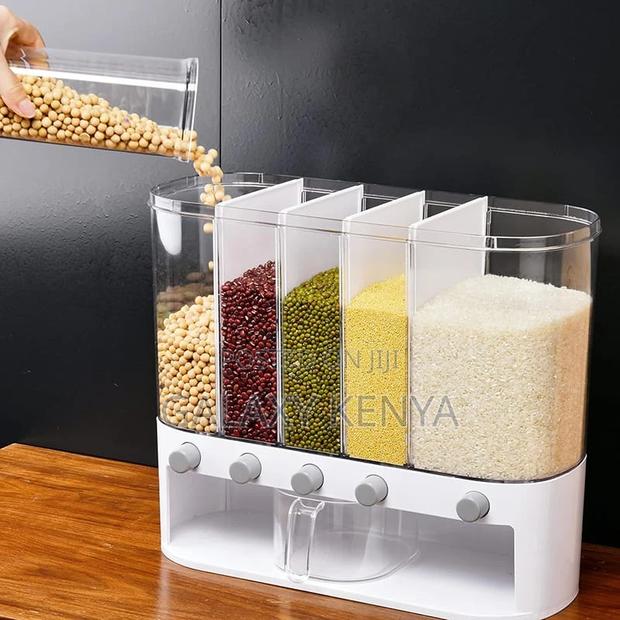Acrylic Partitioned Rice/Cereal Dispenser