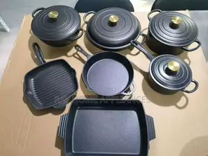 11pieces Cast Iron Cookware Colours Blue, Black,Red, Orange Grey
