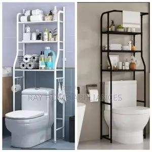 Toilet Stand/Rack Color White Black and White