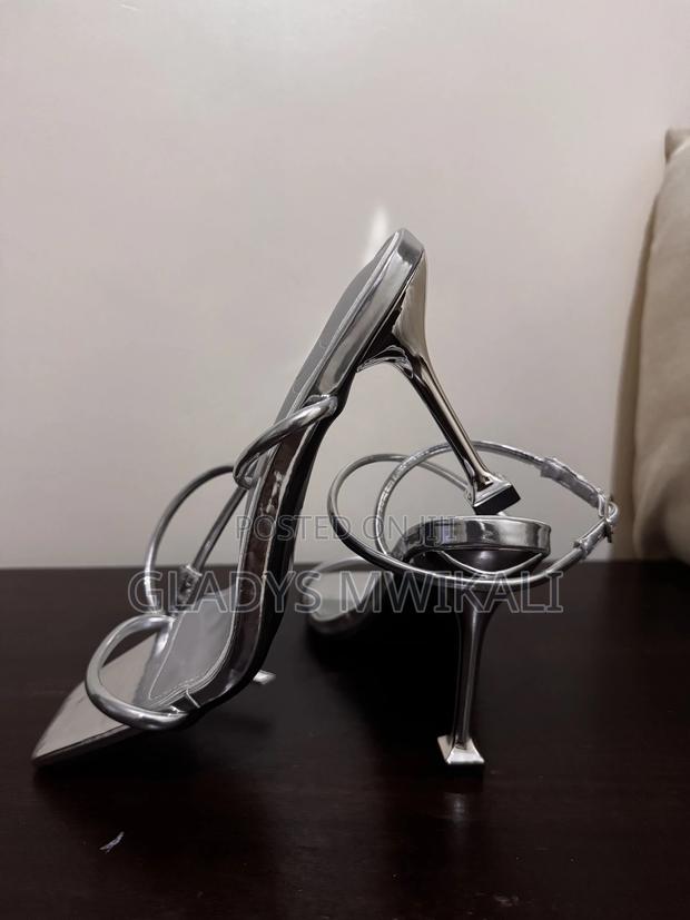 Silver Stiletto Heels - main view