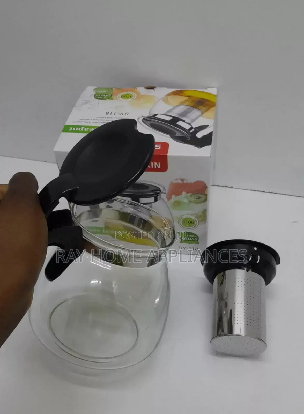 Tea Decanter Borosilicate Glass With Sieve
Colours;Black