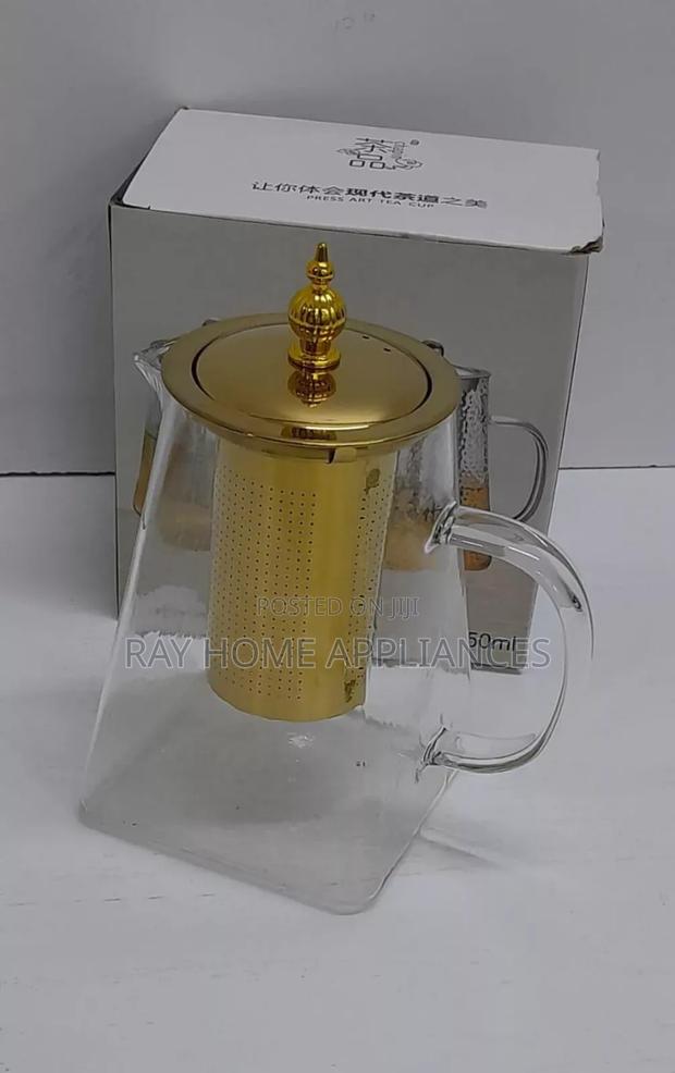 Borosilicate Tea Decanter Glass With Gold Infuser Capacity:1000ml - thumbnail 4