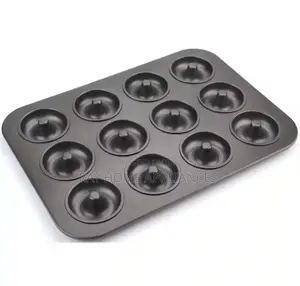 Doughnut Cupcake Tray Black Colour Metallic 12 Hole