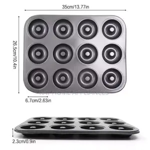 Doughnut Cupcake Tray Black Colour Metallic 12 Hole
