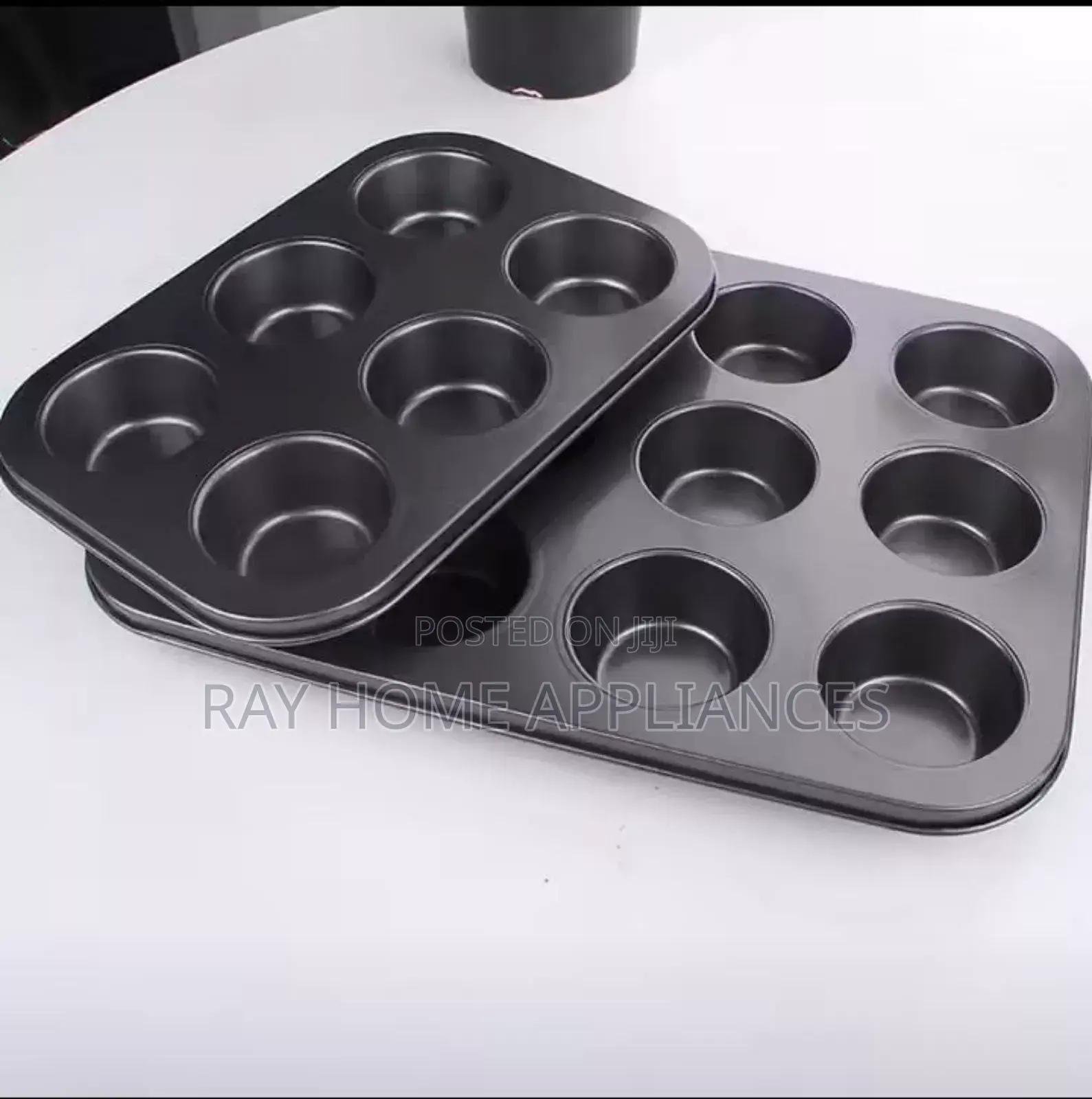 Non Stick Cupcake Tray 12 Holes Metallic