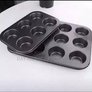Non Stick Cupcake Tray 12 Holes Metallic