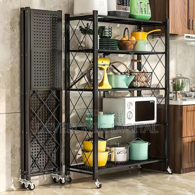 Foldable Multipurpose Rack With Shelves Wheels/ Kitchen Rack
5 Tier - main view
