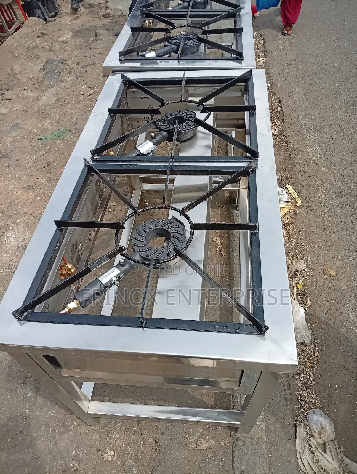 School Hotel Gas Cookers. Stainless Steel Made.