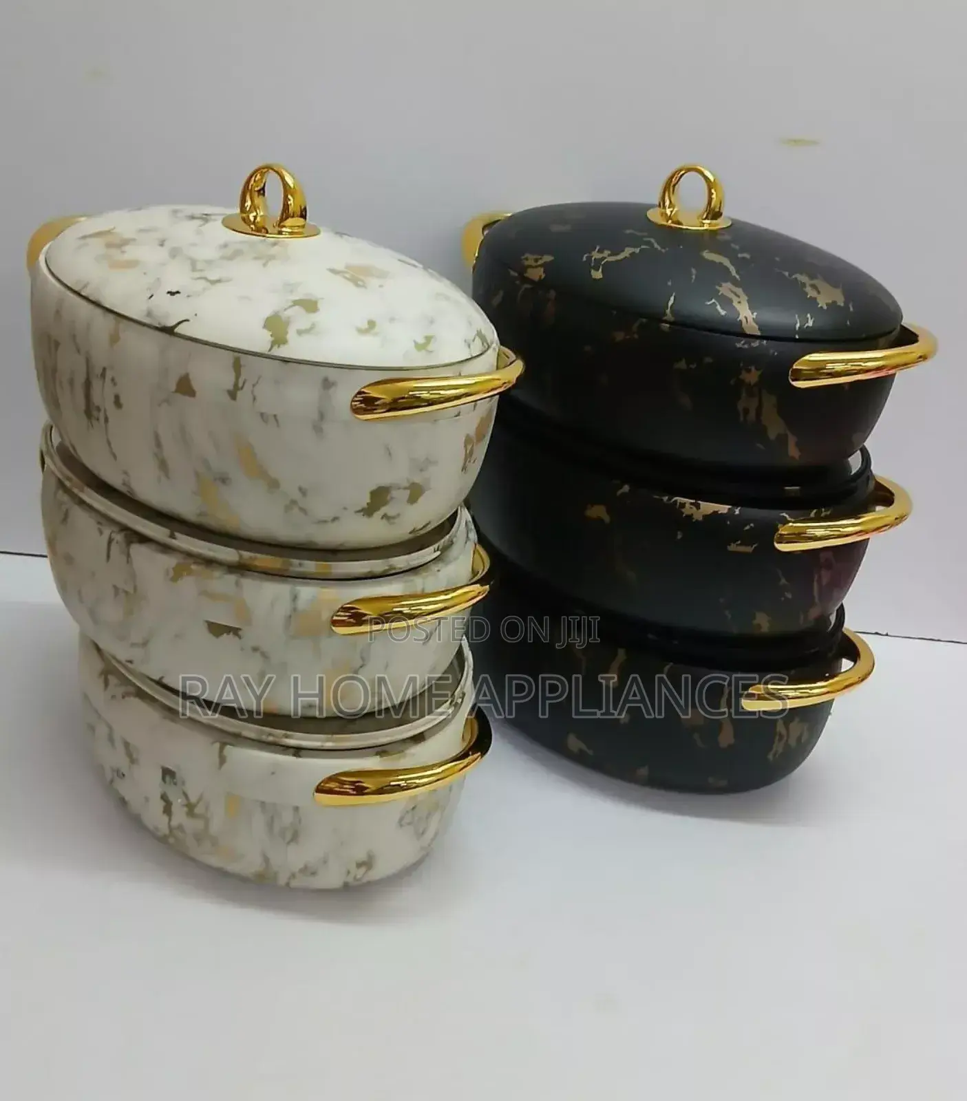 Nordic Insulated Hotpots Marble Effect Set Capacity:3l,2.5l 2l