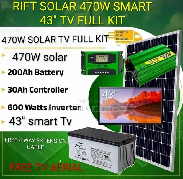 470w Solar Full Kit - 43" Smart Led Tv Home Package