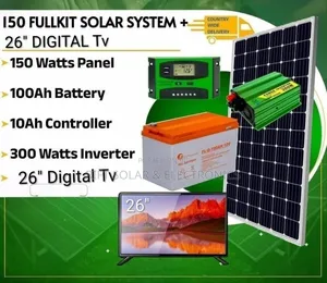 26" Digital Led Tv Home Package 150 Watts Solar - 100ah Battery