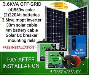 Renewable Energy 3.6kw Solar Off Grid Package - (4)550w Solar Panels. - main view