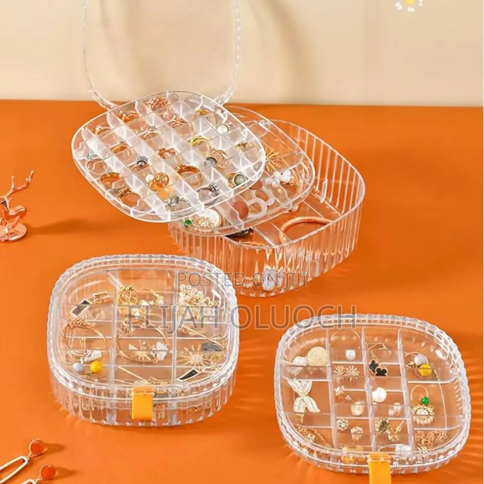 16 Slot Transparent Jewelry Box