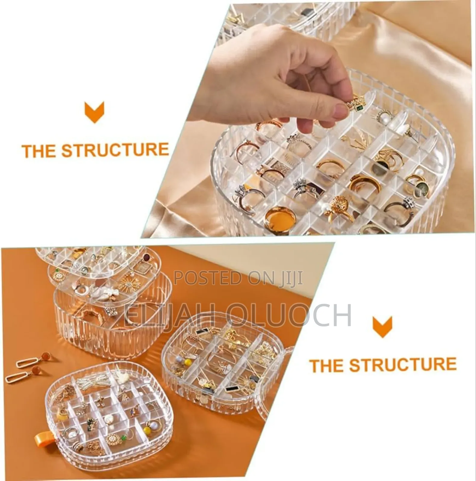 16 Slot Transparent Jewelry Box