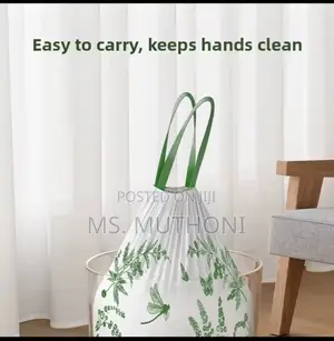 50pcs Set Thickened Aerial Kitchen Garbage Bags With Drawstrings