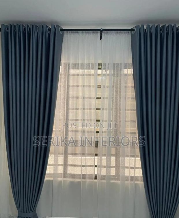Navy Blue Block Out Curtains Curtains Environmental Friendly Robert