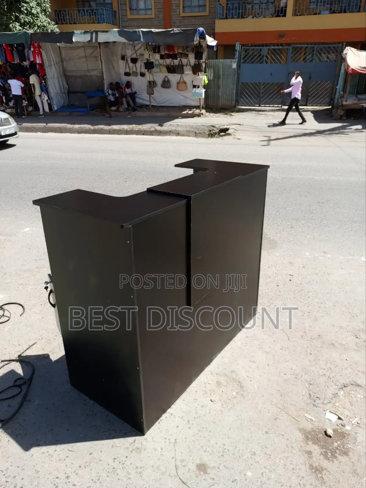 All Black Receptionist Table
