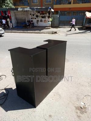 All Black Receptionist Table - main view