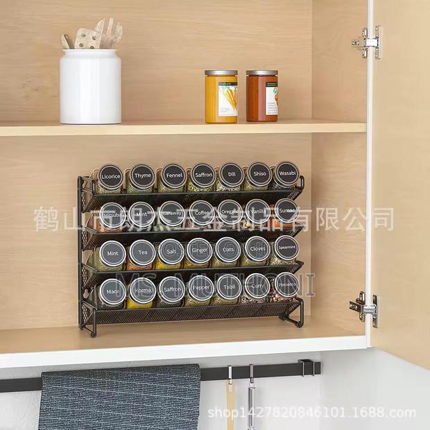Spice Rack Organizer , 28 Spice Jars With Silver Lids, Funnel, Labels - thumbnail 3