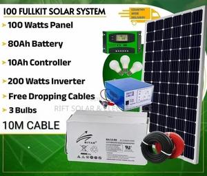 100 Watts Solar - 80a Battery - Lighting, Phone Charging Woofer Kit - main view