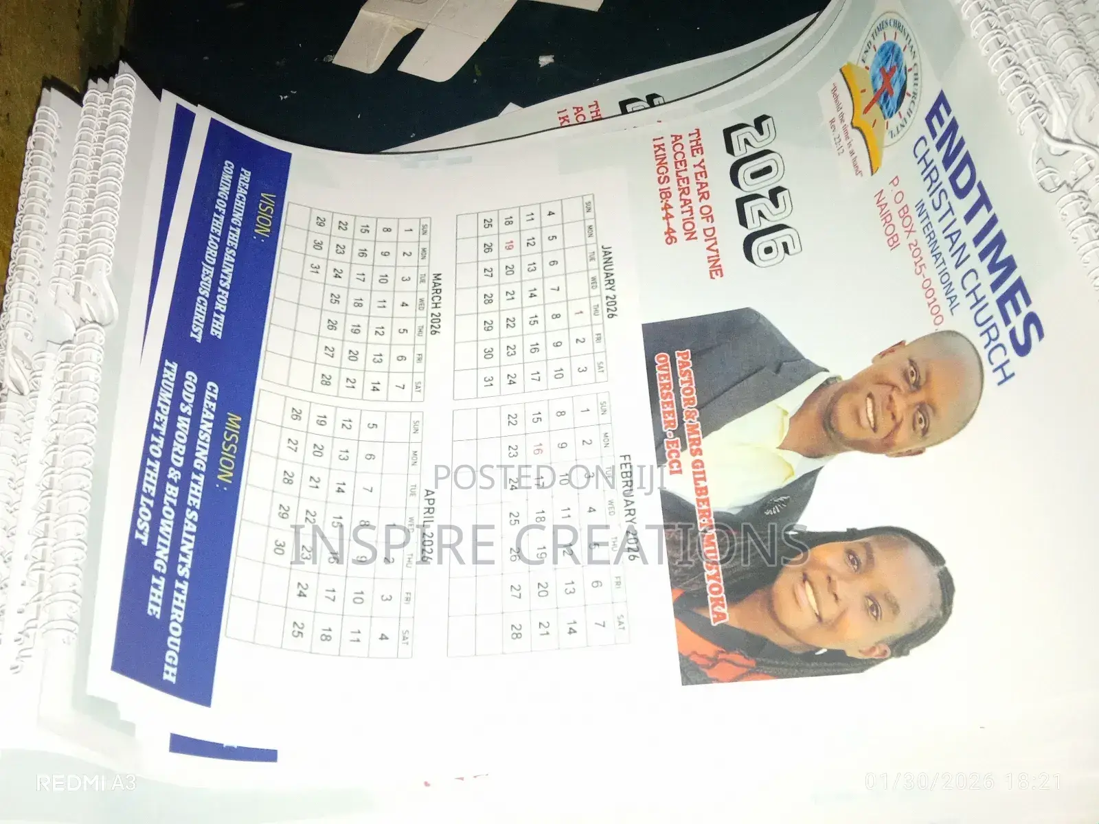 ,* 2026 Calendars Printing
