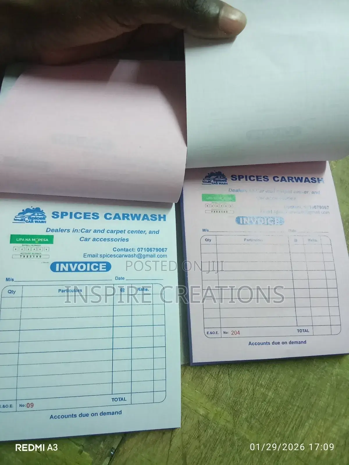 : A6 Receipt Books Printing: