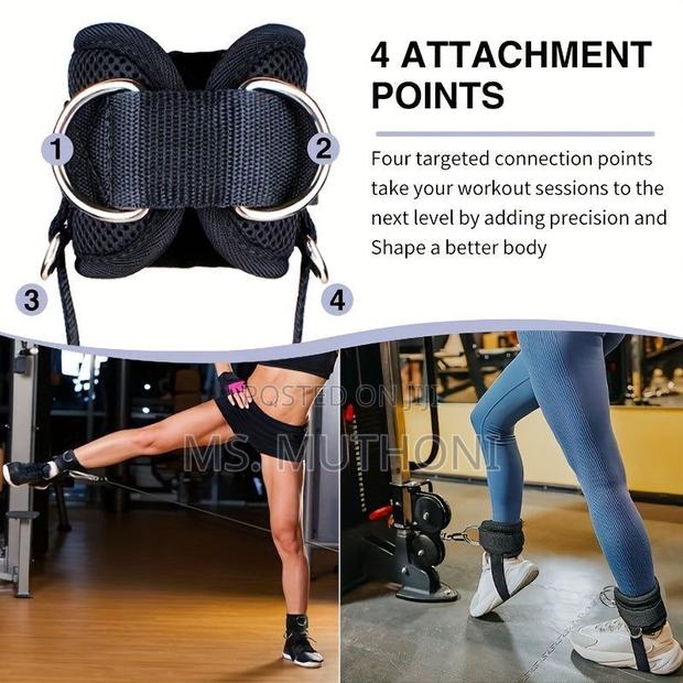 A Pair of Adjustable Fitness Ankle Straps for Cable Machines Use . - thumbnail 2