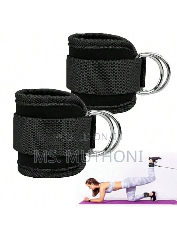 A Pair of Adjustable Fitness Ankle Straps for Cable Machines Use . - thumbnail 5