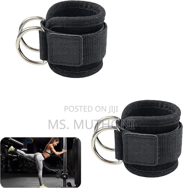 A Pair of Adjustable Fitness Ankle Straps for Cable Machines Use . - thumbnail 4