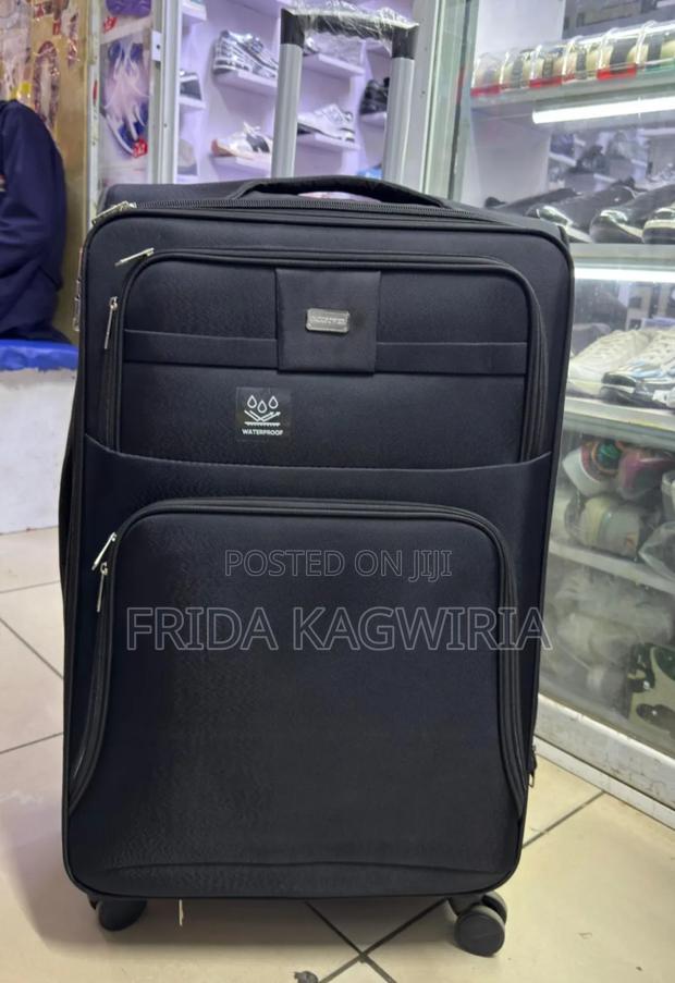 Medium Black Fabric Suitcase - main view