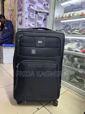 Medium Black Fabric Suitcase