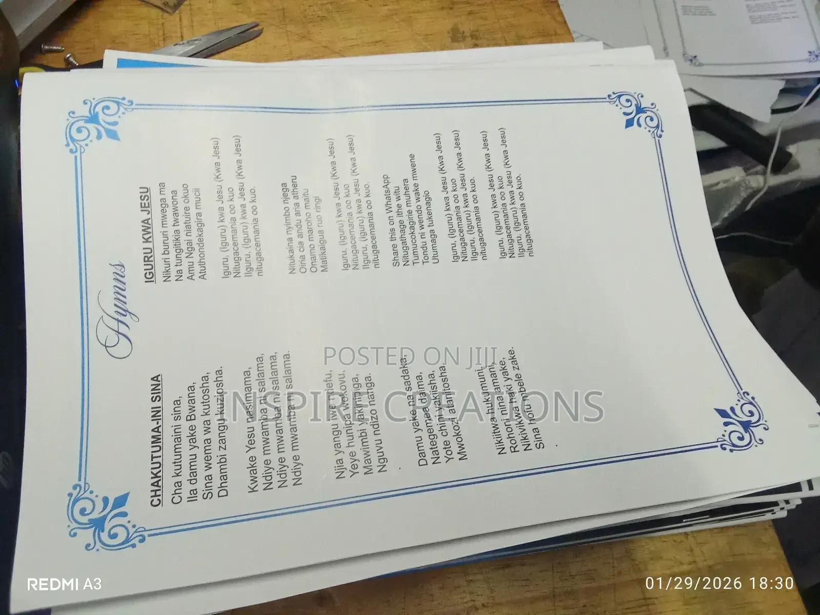 A4 Euologies Printing