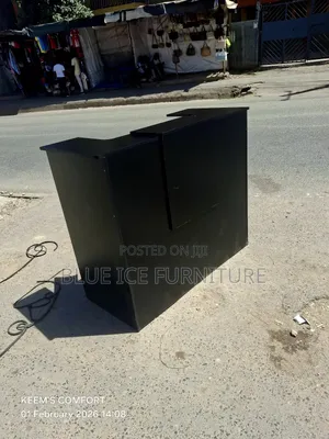 1.2m Black Reception Desk
