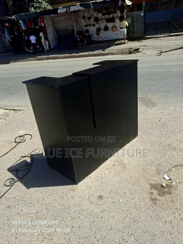 1.2m Black Reception Desk - main view
