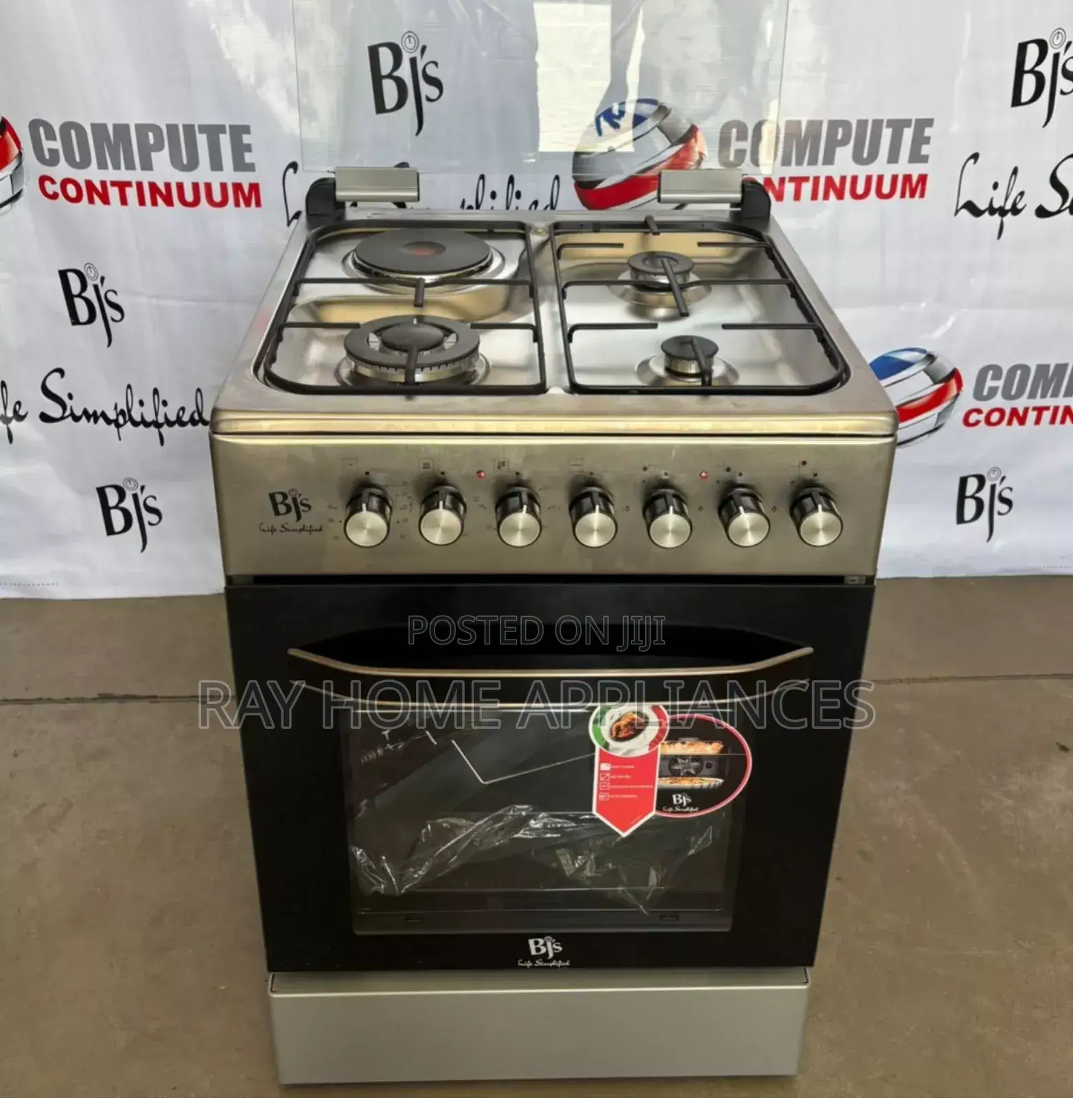 BJS Epic 60cm*60cm 3gas+1electric Plate Standing Cooker Electric Oven