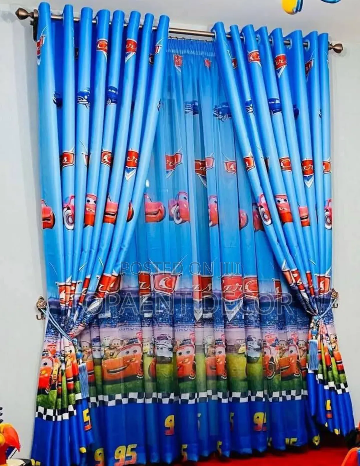 Blue Cartoon Curtains for Boys Bedroom