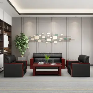 Office Sofa; 5-Seater Leather Office Sofa